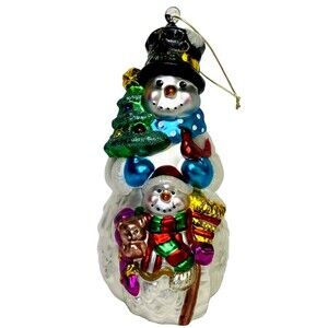 Large Tall Kurt S Adler Snowman Mercury Blown Glass Christmas Ornament Figure